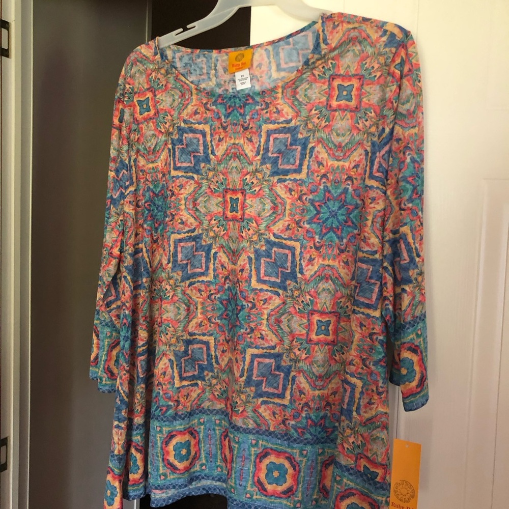 NWT Women’s Ruby Rd brand shirt top blouse Woman size 2X Ladies flowy top